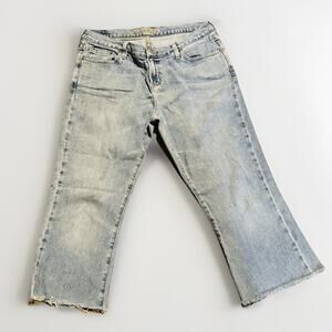 American Eagle Hipster Women’s Jeans Size 12 Regular Light Wash Raw Hem